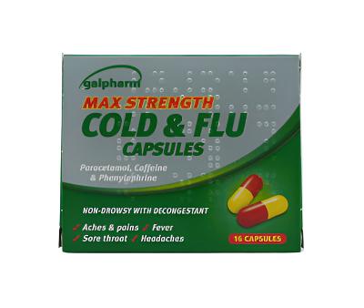 Galpharm Max Strength Cold & Flue 16 Capsules | High Quality Health & Wellbeing Product Online - Product Image Galpharm Max Strength Cold & Flue 16 Capsules | High Quality Health & Wellbeing Product Online - Product Image